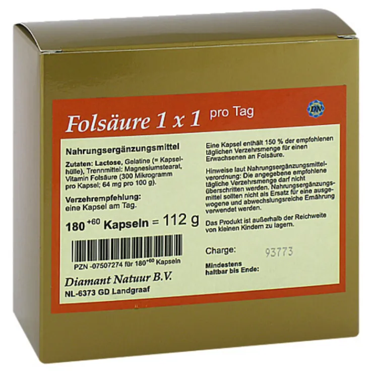 Folsäure 1X1 pro Tag Kapseln, 180 St