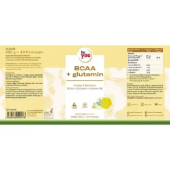 For You Bcca + glutamin Energy & Recovery Zitrone, 480 g