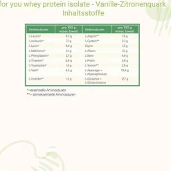 For You whey protein isolate Vanille-Zitronenquark, 600 g