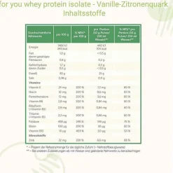 For You whey protein isolate Vanille-Zitronenquark, 600 g