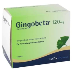 Gingobeta 120 mg Filmtabletten, 120 St> Ginkgo|Durchblutungs Tabletten