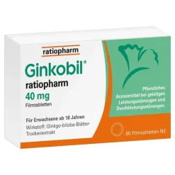 Ginkobil ratiopharm 40mg mit Ginkgo biloba, 60 St> Ginkgo