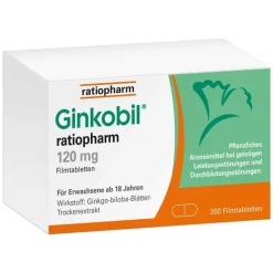 Ginkobil ratiopharm 120mg mit Ginkgo biloba, 200 St