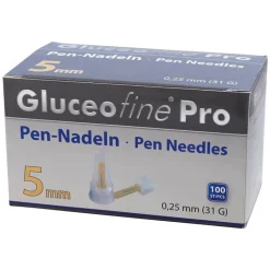 Gluceofine ® Pro Pen-Nadeln 31 G 0,25x5 mm, 100 St> Lanzetten & Stechhilfen
