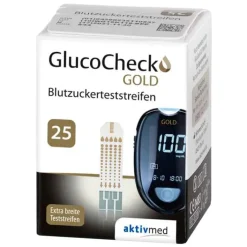 Gluco Check Gold Blutzuckerteststreifen, 25 St> Teststreifen