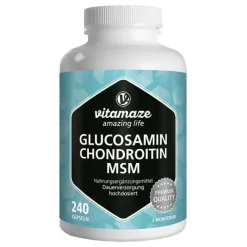 Vitamaze Glucosamin Chondroitin MSM Vitamin C Kapseln , 240 St> Glucosamin-Chondroitin|Msm Schwefel