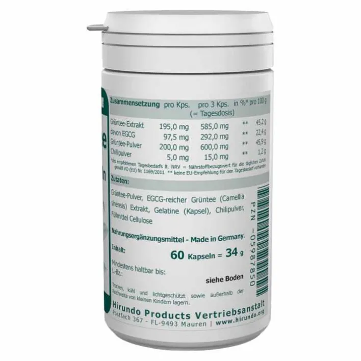 The Nutri Store Grüner Tee Extrakt Kapseln, 60 St> Grüner Tee