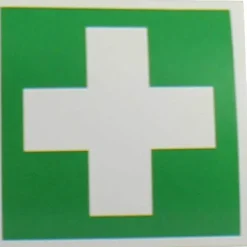 Grünes Kreuz Aufkleber Verbandkasten, 1 St