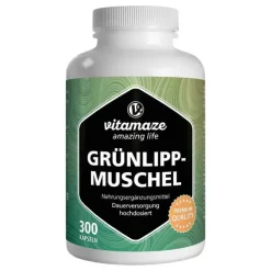 Vitamaze Grünlippmuschel 500 mg hochdosiert Kapseln, 300 St> Grünlippmuschel