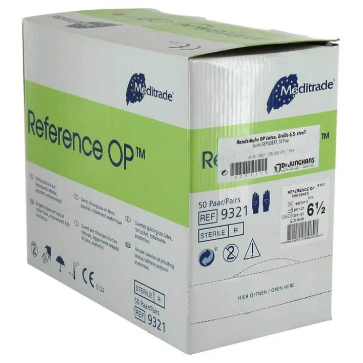 Dr. Junghans Handschuhe OP Latex Größe 6,5 s, 50X2 St> Latexhandschuhe