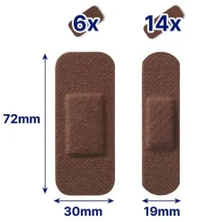 Hansaplast SENSITIVE Pflasterstrips Hautton dark, 20 St><noscript><img width=