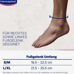 Hansaplast Sport Fußgelenk-Bandage Größe S/M, 1 St><noscript><img width=