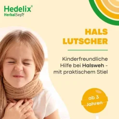 Dr. Theiss Hedelix Herbalsept Hals Lutscher Kids, 6 St> Halsschmerztabletten