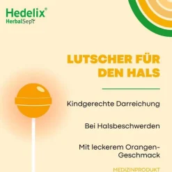 Dr. Theiss Hedelix Herbalsept Hals Lutscher Kids, 6 St><noscript><img width=