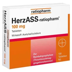 Ratiopharm HerzASS-® 100 mg, 100 St> Blutverdünner Medikamente|Acetylsalicylsäure (Ass)