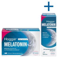 Hoggar Melatonin balance + Gratis 20ml Mela, 30 St> Melatonin Tabletten