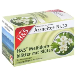 H&S Tee H&S Weißdornblätter mit Blüten Filterbeutel, 20X1.6 g> Tee