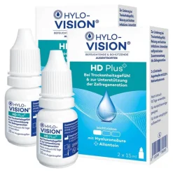 Hylo-Vision HD Plus Augentropfen, 2x 2x15 ml> Augentropfen Trockene Augen