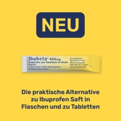 Ibubeta 400 mg Suspension zum Einnehmen im Beutel, 20 St> Kopfschmerztabletten|Ibuprofen