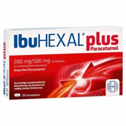 IbuHEXAL plus Paracetamol 200 mg/500 mg Filmtabletten, 20 St