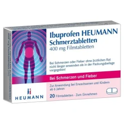 Heumann Ibuprofen Schmerztabletten 400 mg, 20 St> Zahnschmerztabletten|Regelschmerzen Tabletten