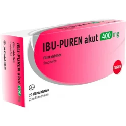 Puren Ibu- akut 400 mg Filmtabletten, 20 St> Zahnschmerztabletten|Regelschmerzen Tabletten