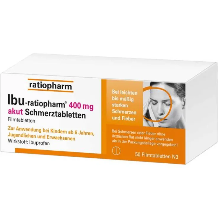 IBU-ratiopharm® 400 mg akut Schmerztabletten, 50 St