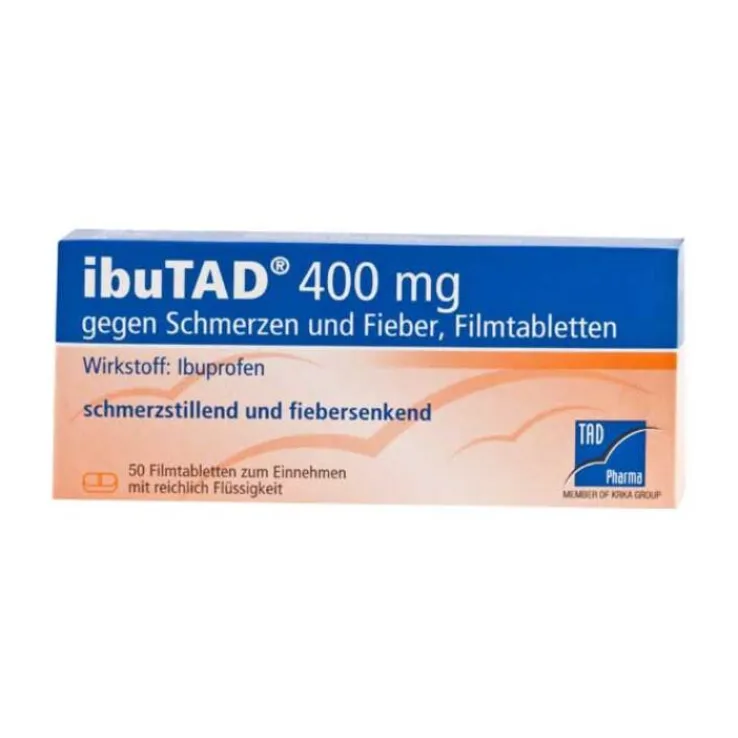 Ibutad 400 mg gegen Schmerzen und Fieber Filmtabletten, 50 St