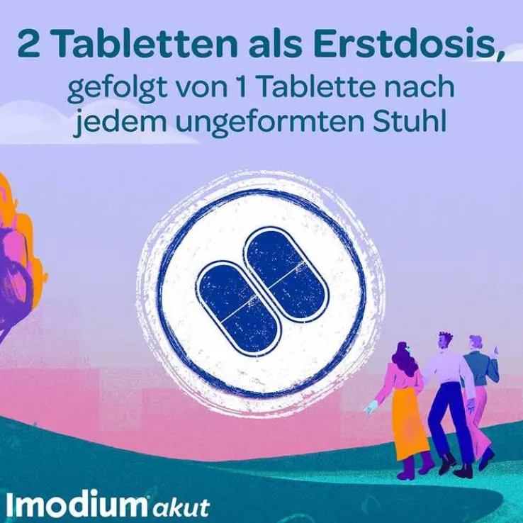 Imodium akut Duo - bei akutem Durchfall mit Blähungen, 6 St