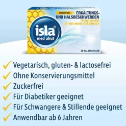 isla® med akut Pastillen Zitrus-Honig-Geschmack, 20 St