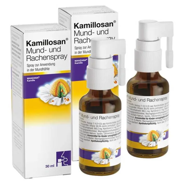 Kamillosan Mund- und Rachenspray, 2x30 St> Zahnfleischentzündung Medikamente|Halsschmerztabletten