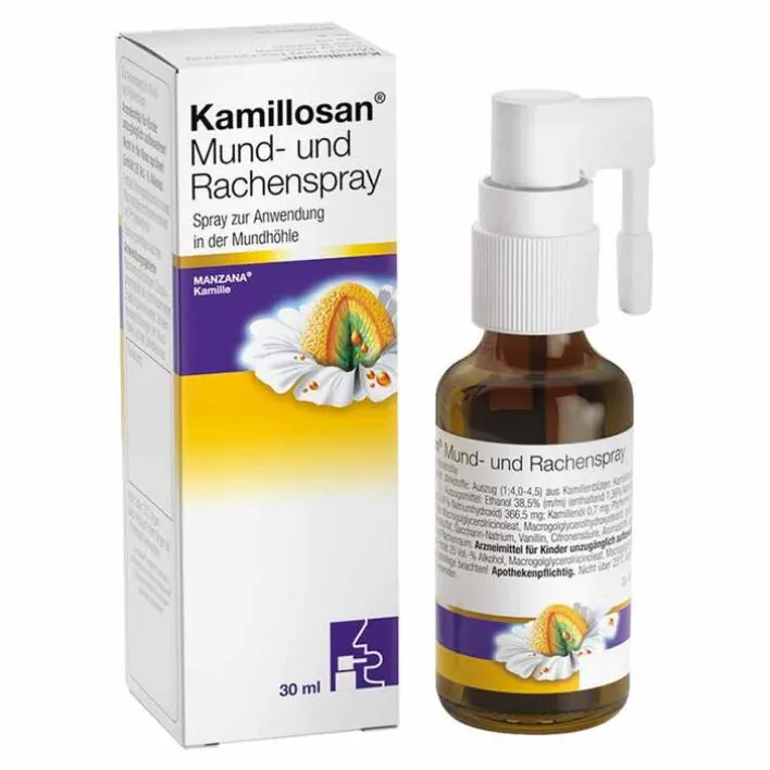 Kamillosan Mund- und Rachenspray, 30 ml> Zahnfleischentzündung Medikamente|Halsschmerztabletten