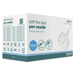 Klinion Soft fine plus Kanülen 8mm 31G 0,25mm, 110 St