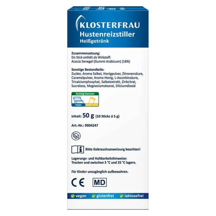 Klosterfrau Hustenreiz-Stiller Heißgetränk Pulver, 10X5 g