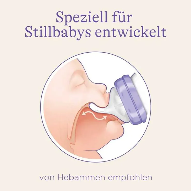 Lansinoh Glas Weithalsflasche 240 ml mit Sauger M, 1 St