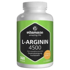 L-Arginin hochdosiert 4.500 mg Kapseln, 360 St