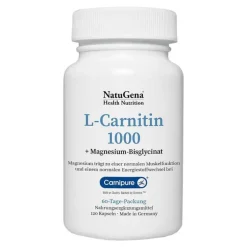 Natugena L-Carnitin 1000 Carnipure + Magnesium vegan Kapseln, 120 St> L-Carnitin|Carnitin