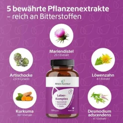Leber-Komplex Mariendistel + Artischocke + Cholin Kapseln , 120 St><noscript><img width=
