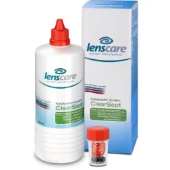 Lenscare Clearsept 380 ml + Behälter, 1 P> Pflegemittel