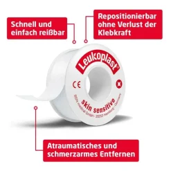 Leukoplast ® skin sensitive 1,25 cm x 2,6 m , 1 St> Rollenpflaster