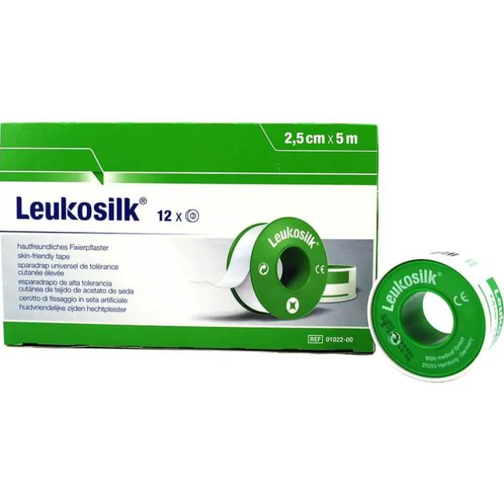 Bios Medical Services GmbH Leukosilk 5 m x 2,50 cm, 12 St> Rollenpflaster
