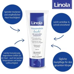 Linola Hautmilch leicht, 200 ml> Trockene & Sensible Haut|Körpermilch & Lotionen