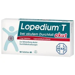 Lopedium T akut bei akutem Durchfall Tabletten, 10 St> Durchfallmittel
