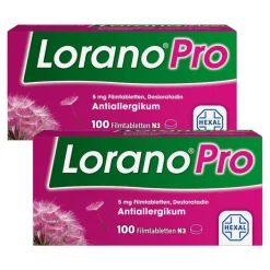 Lorano Pro 5 mg Filmtabletten, 2x100 St> Desloratadin|Allergie Tabletten