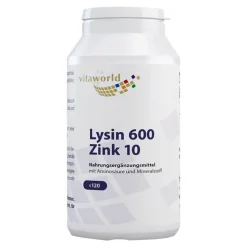 Vitaworld Lysin 600 mg plus Zink 10 mg Kapseln, 120 St> Aminosäuren
