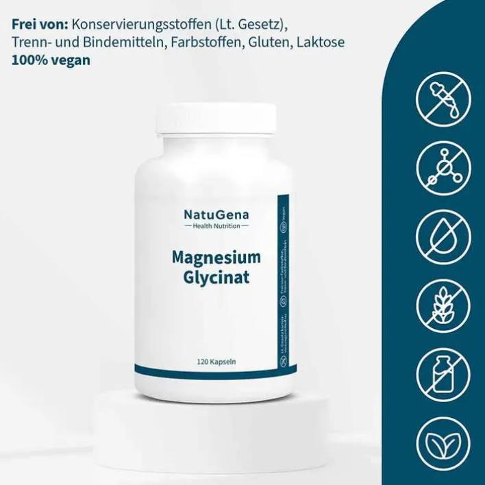 Natugena Magnesium Glycinat Kapseln, 120 St> Magnesium
