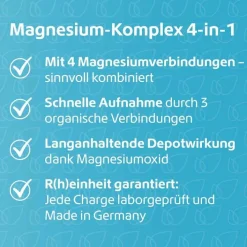 Magnesium Komplex 4in1 hochdosiert vegan Kapseln, 120 St> Magnesium|Erschöpfung