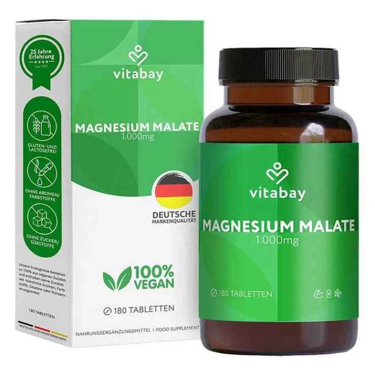 Magnesium Malate 1000 mg vegan hochdosiert Tabletten , 180 St
