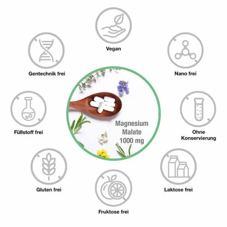 Magnesium Malate 1000 mg vegan hochdosiert Tabletten , 180 St