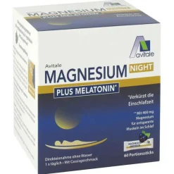 Magnesium Night plus 1 mg Melatonin Pulver, 60 St